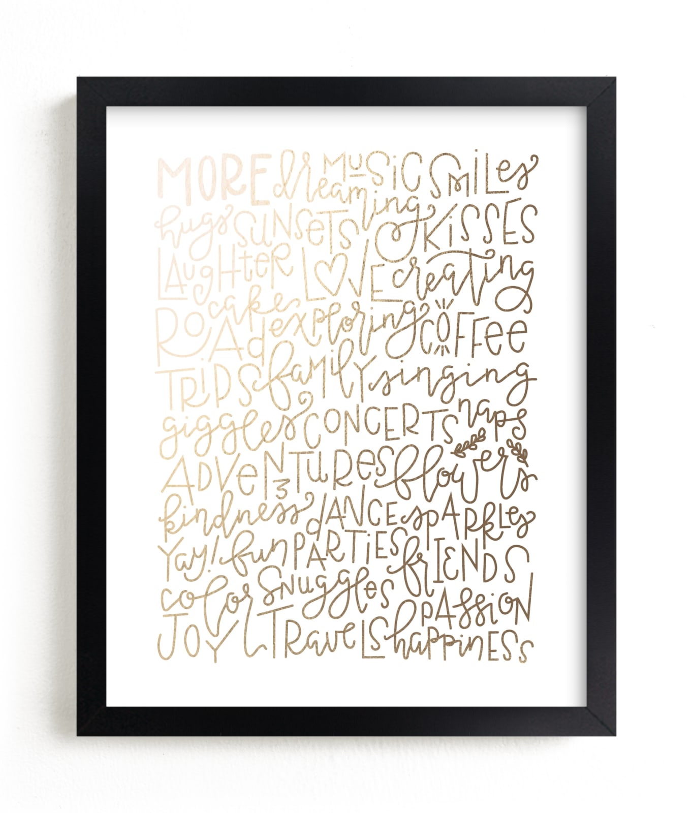 "More" - Foil-pressed Giftable Art Print by Olivia Goree in beautiful frame options and a variety of sizes.