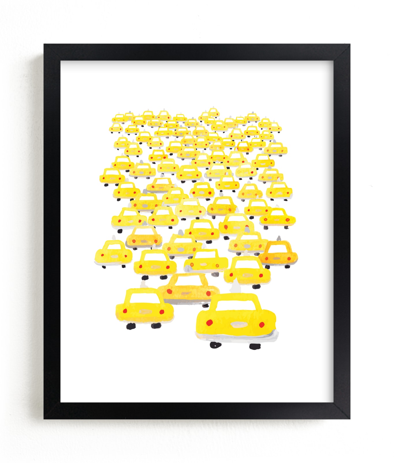 "Taxis in Traffic" - Limited Edition Art Print by BernadetteSosa in beautiful frame options and a variety of sizes.