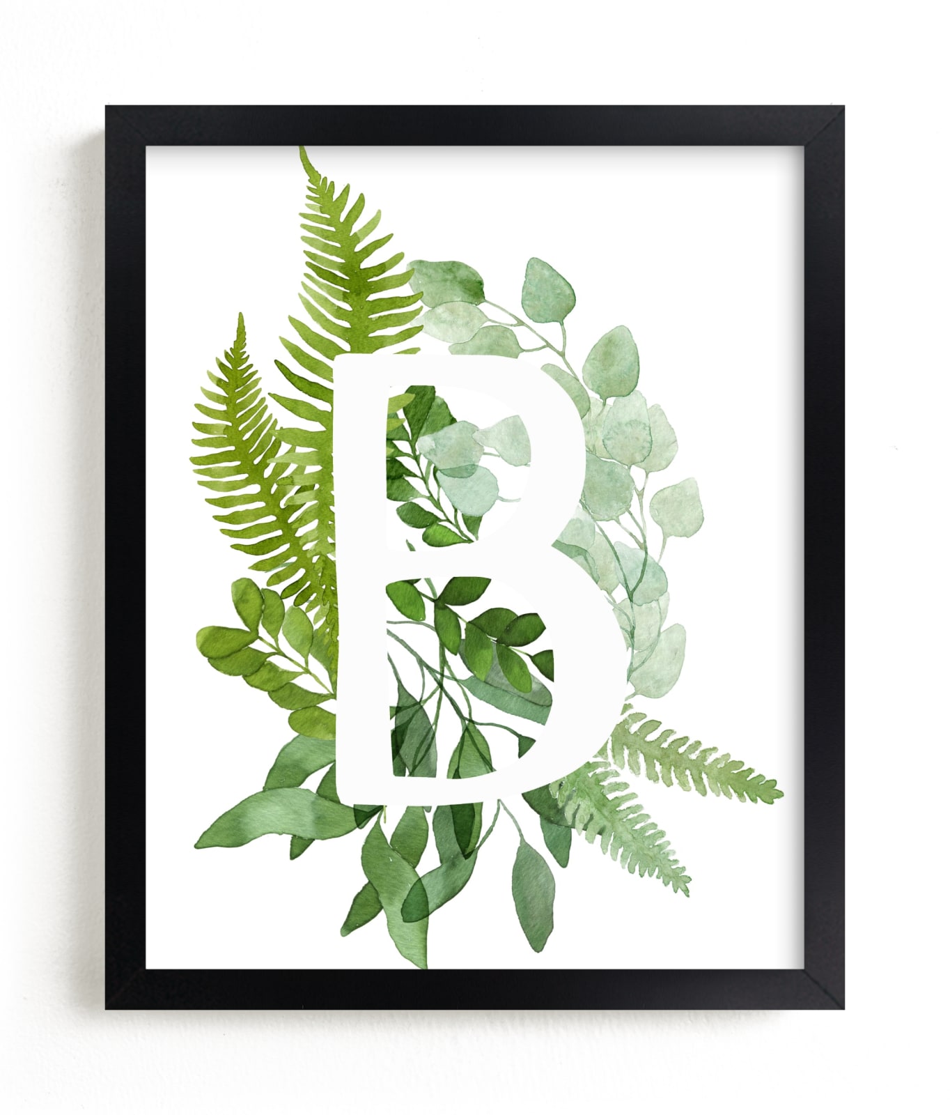 "Floral Monogram B" - Art Print by Helga Wigandt in beautiful frame options and a variety of sizes.