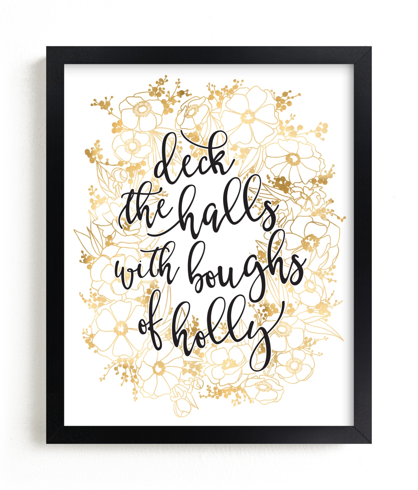 Floral lyrics deck the halls Wall Art Prints by Rosana Laiz Blursbyai |  Minted