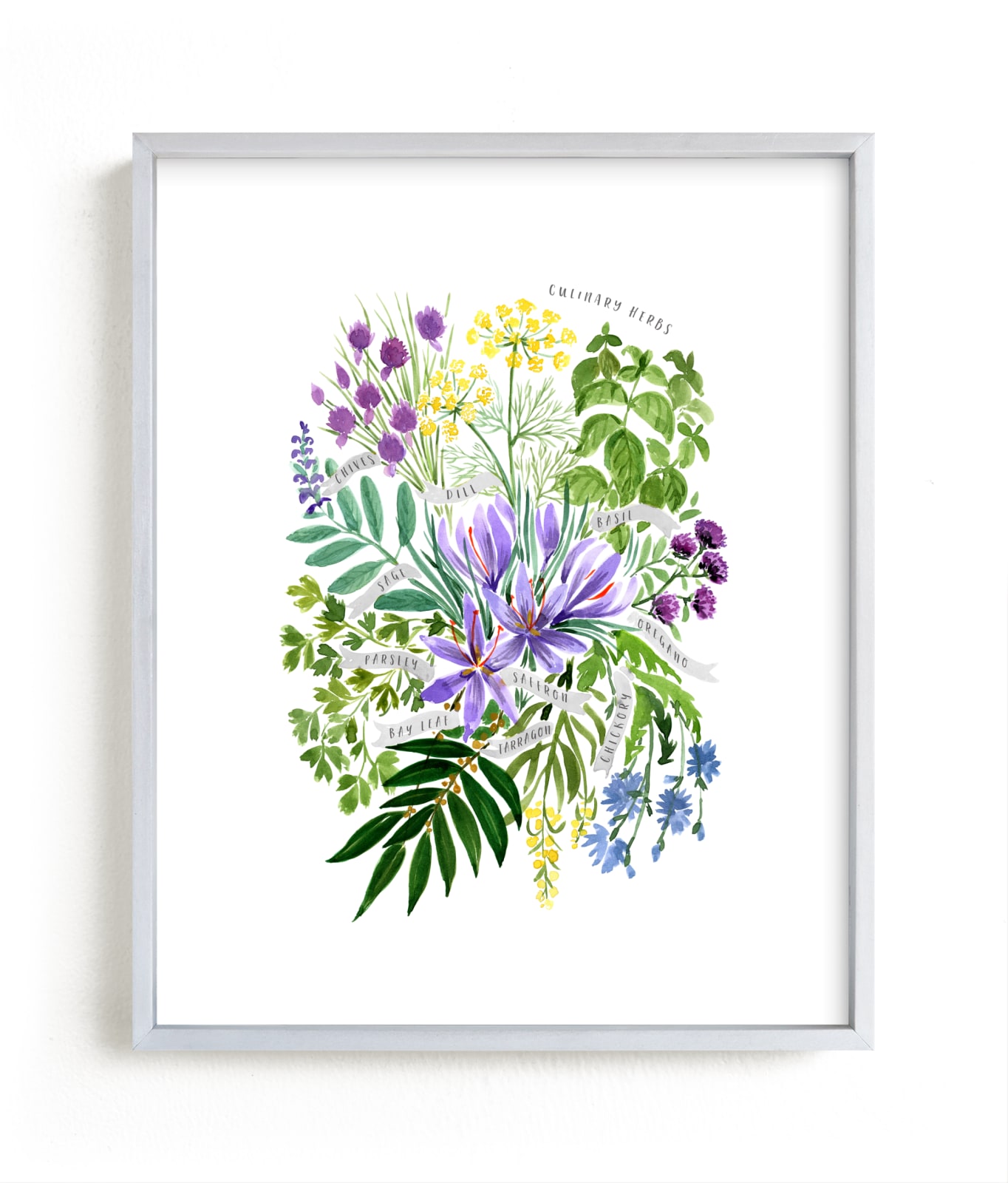 "Culinary herbs bouquet" by Rosana Laiz Blursbyai in beautiful frame options and a variety of sizes.