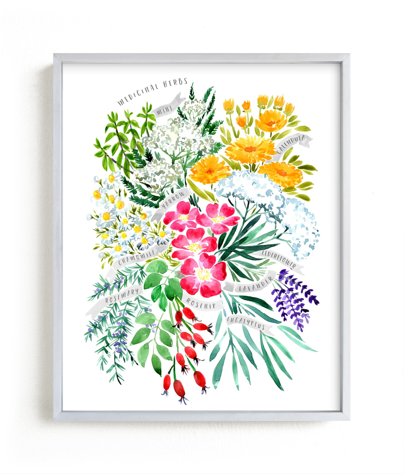 "Medicinal herbs bouquet" by Rosana Laiz Blursbyai in beautiful frame options and a variety of sizes.