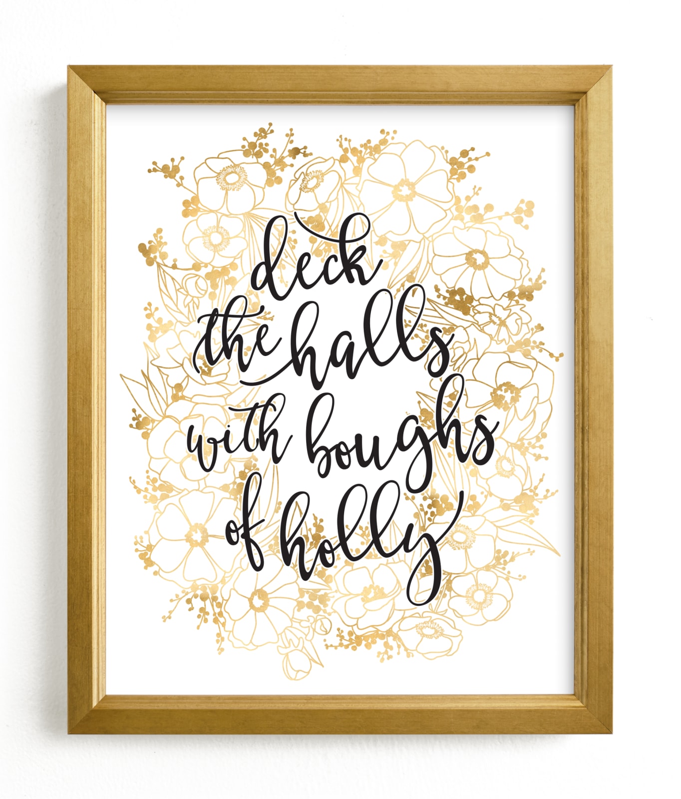 "Floral lyrics deck the halls" by Rosana Laiz Blursbyai in beautiful frame options and a variety of sizes.