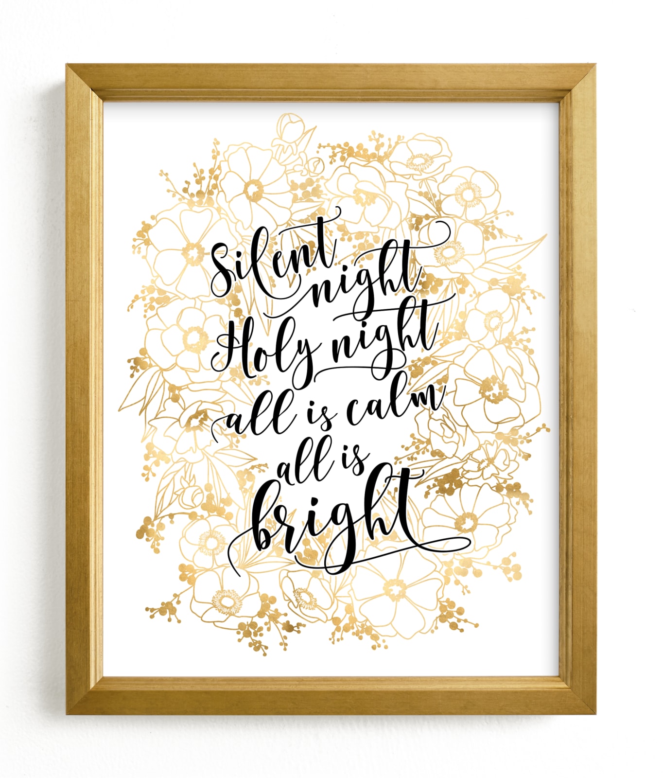 "Floral lyrics silent night" by Rosana Laiz Blursbyai in beautiful frame options and a variety of sizes.