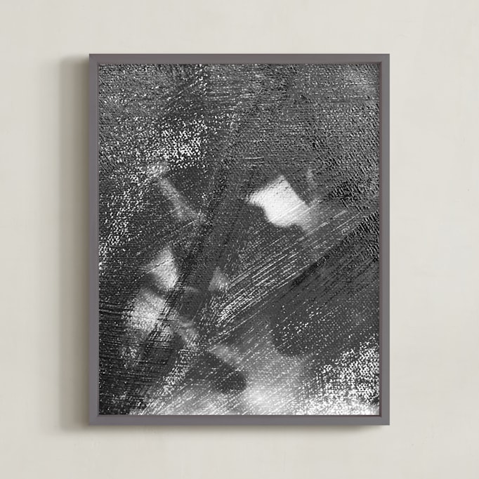 "Hiding in the Shadows" - Art Print in Charcoal Grey by Charlotte Mello Stevenson - Framed