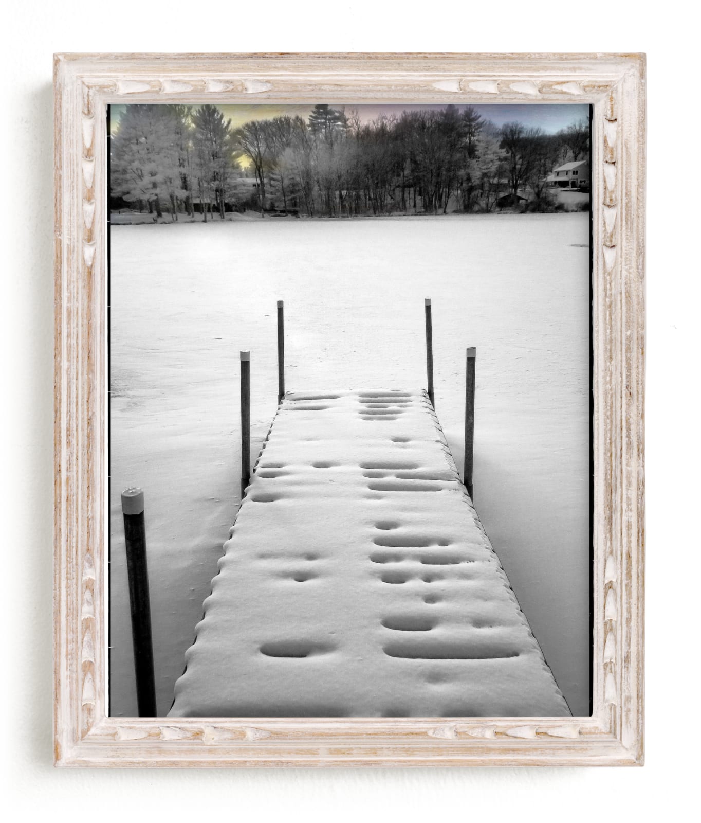 "Winter Scene On Secret Lake" - Art Print by Andy Mars in beautiful frame options and a variety of sizes.