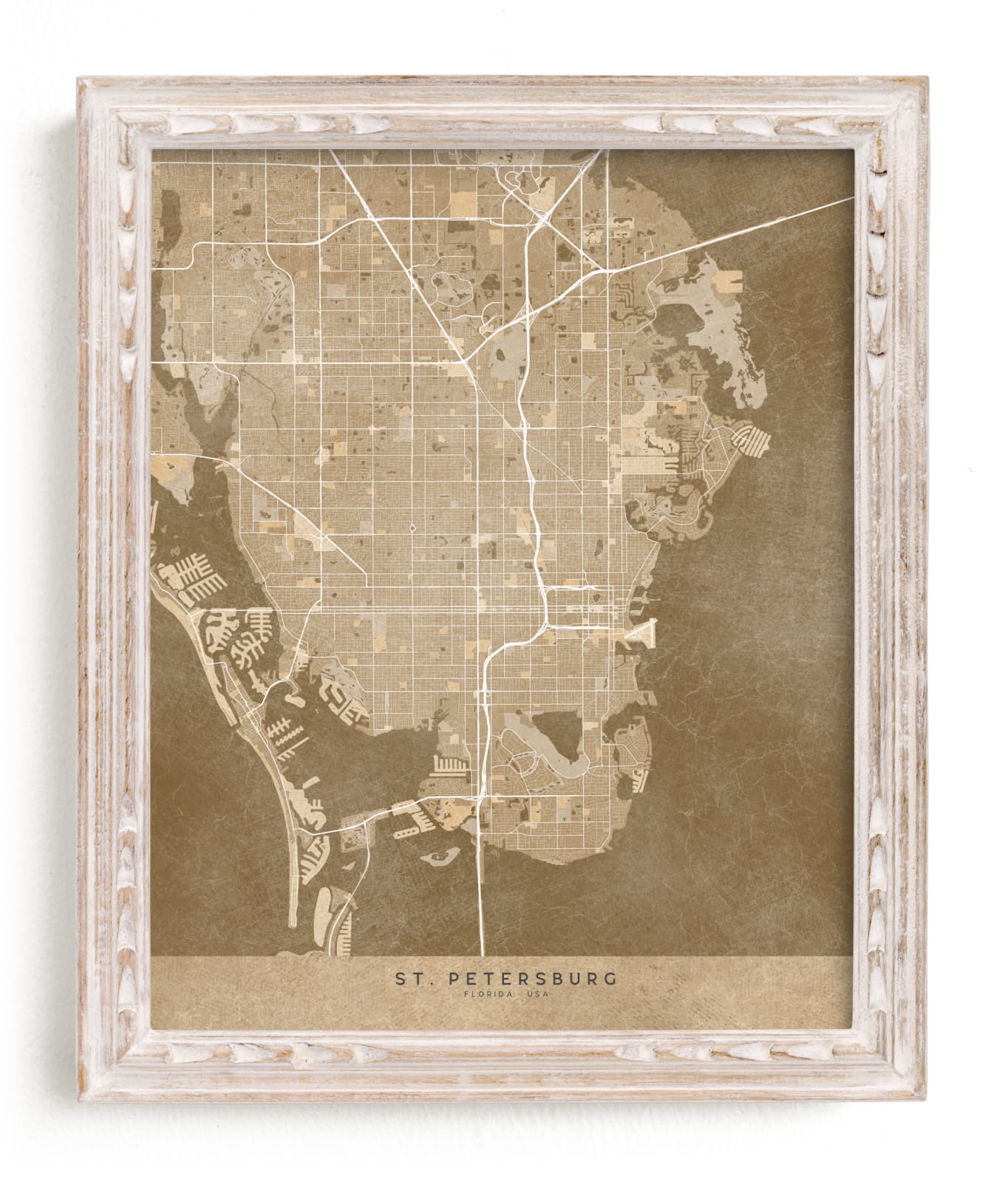 "St. Petersburg, FL vintage-looking map" by Rosana Laiz Blursbyai in beautiful frame options and a variety of sizes.
