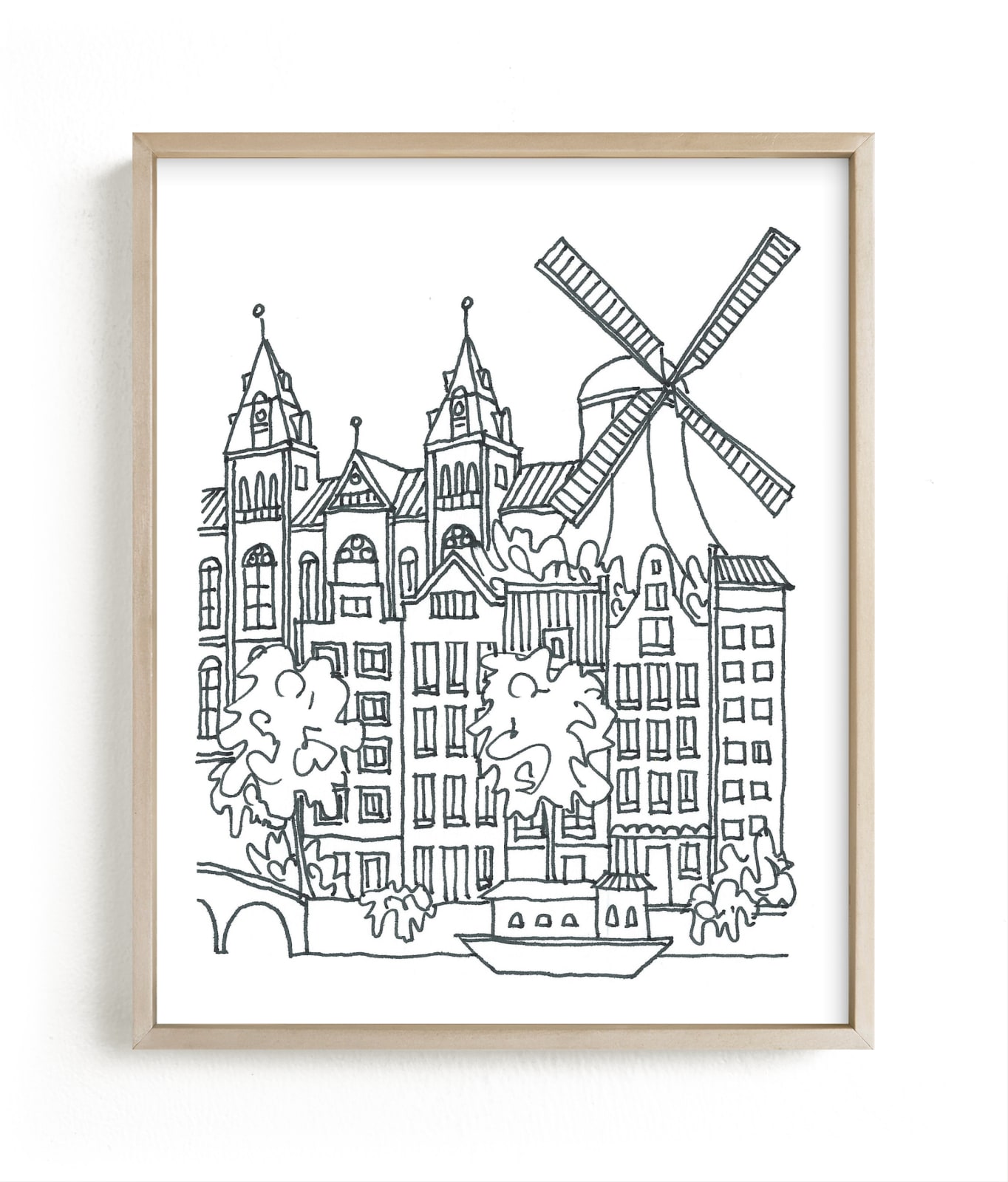 "Amsterdam Sketchbook" - Art Print by Krissy Bengtson in beautiful frame options and a variety of sizes.