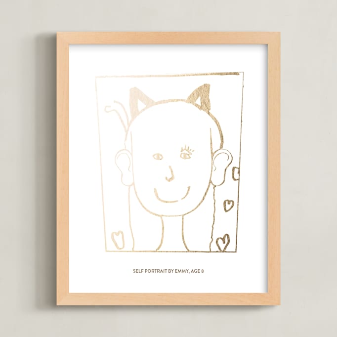 "Your Drawing As Foil Art Print" - Completely Custom Foil-pressed Art Print by Minted in beautiful frame options and a variety of sizes.