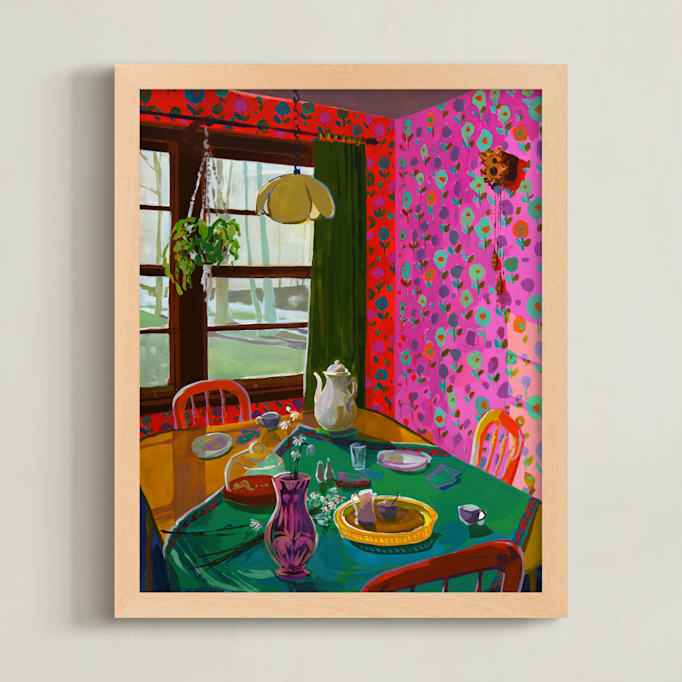 "After Tea" - Art Print in Sienna by Jess Franks - Framed