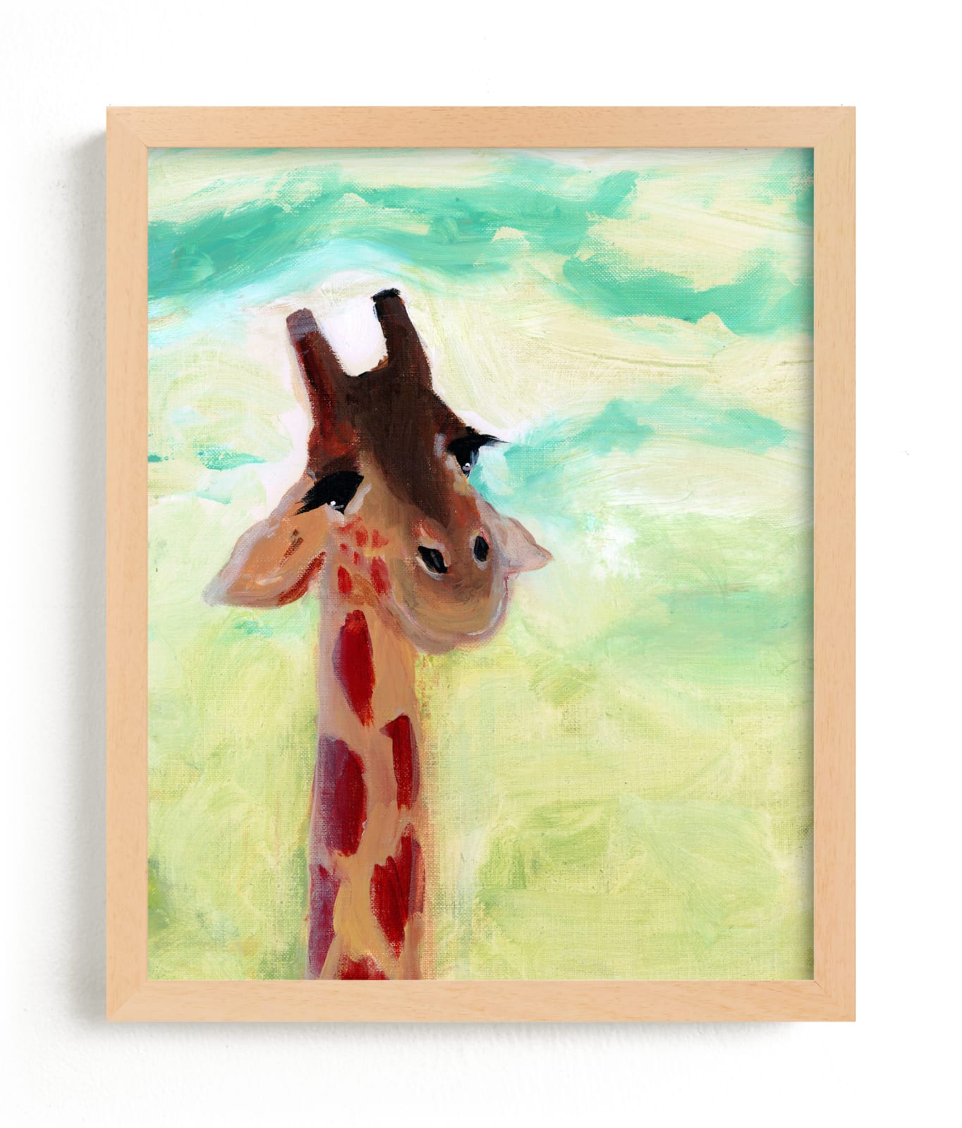 "Giraffe Up Close" - Art Print by Lindsay Megahed in beautiful frame options and a variety of sizes.