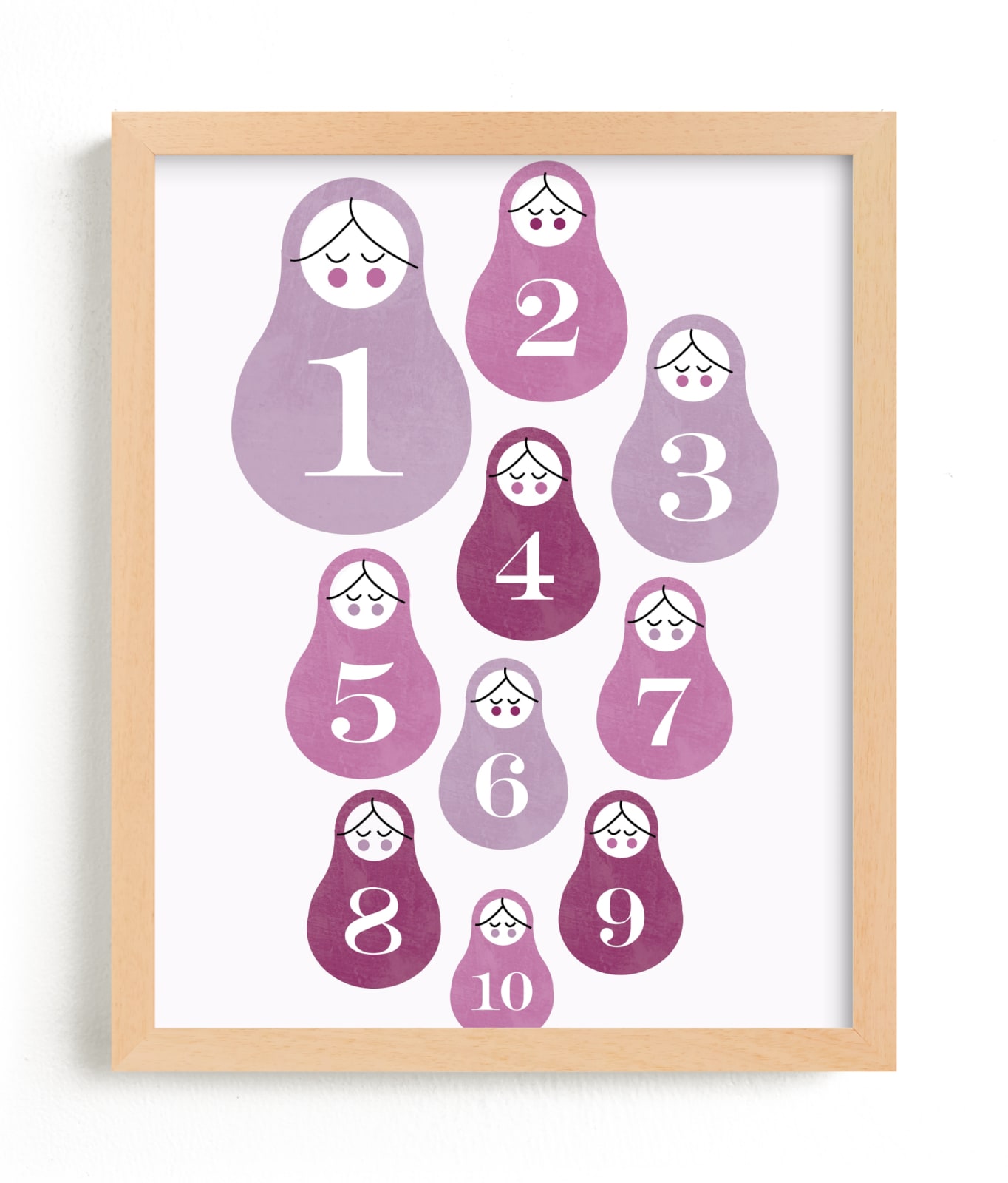 "Counting Babushka Babies" - Art Print by Corinne Malesic in beautiful frame options and a variety of sizes.