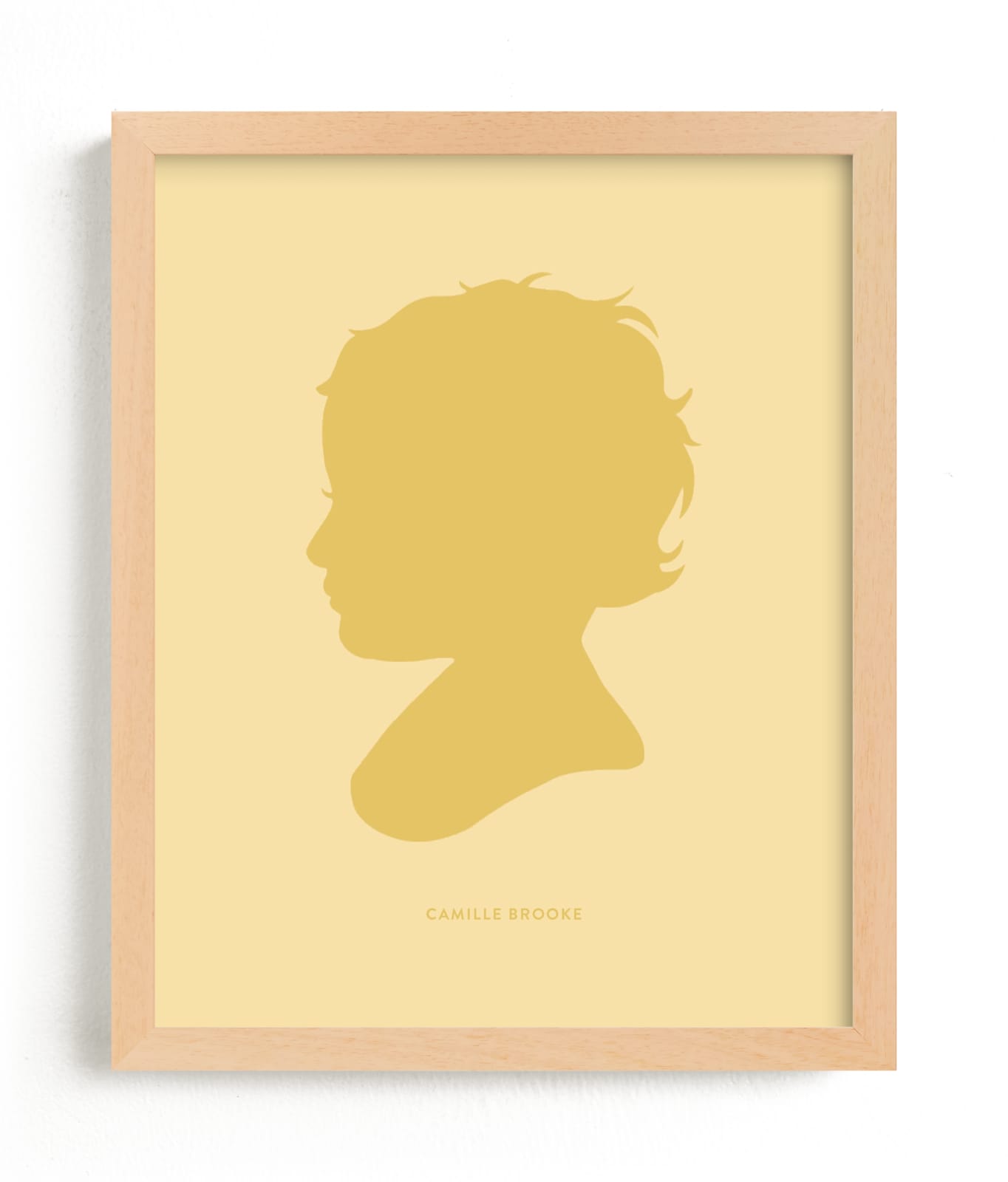 This is a colorful, yellow silhouette art by Minted called Tone on Tone Silhouette.