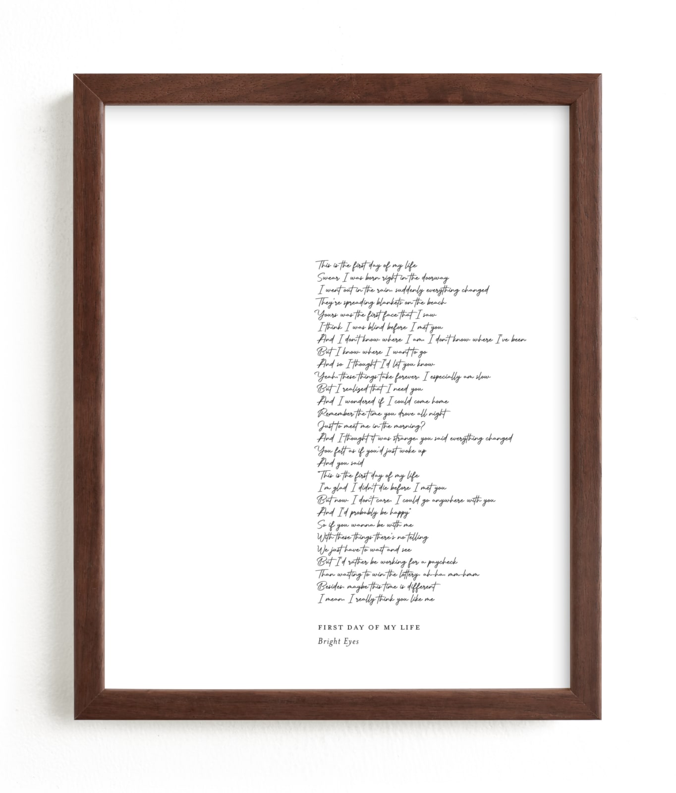 "First Dance Lyrics Custom Art" - Completely Custom Art by Minted in beautiful frame options and a variety of sizes.