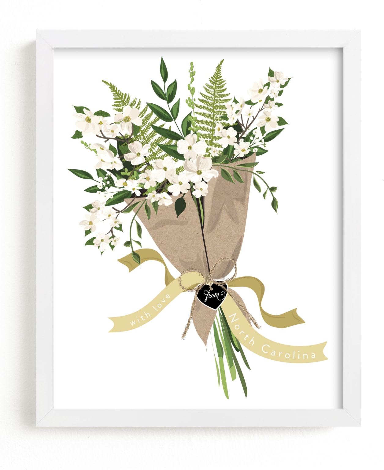 This is a ivory art by Susan Moyal called North Carolina Dogwood Bouquet.