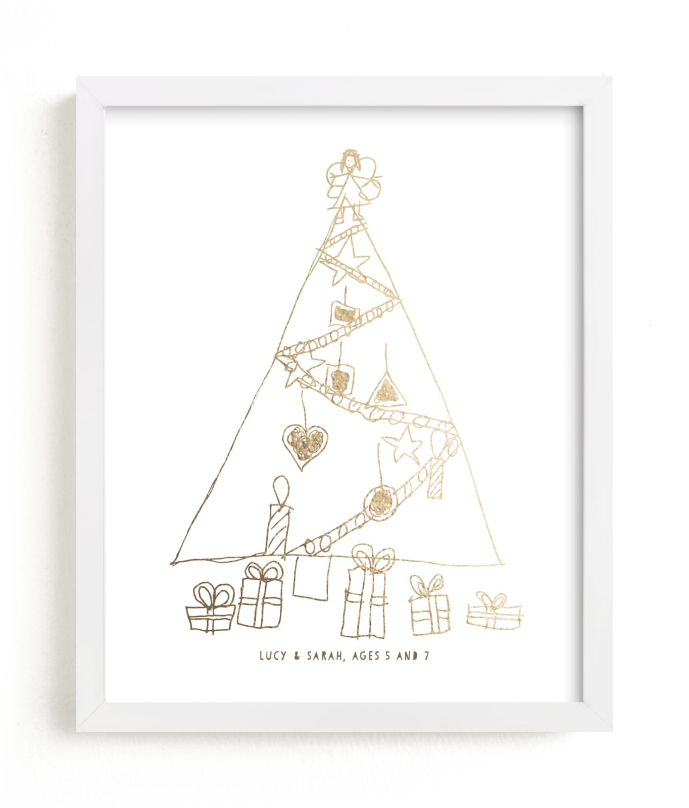 "Your Drawing as Foil Art Print" - Drawn Foil Art by Minted in beautiful frame options and a variety of sizes.
