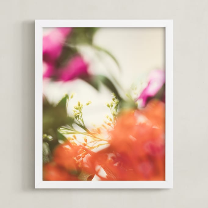 "Protea II" - Art Print in tangerine by Kamala Nahas - Framed