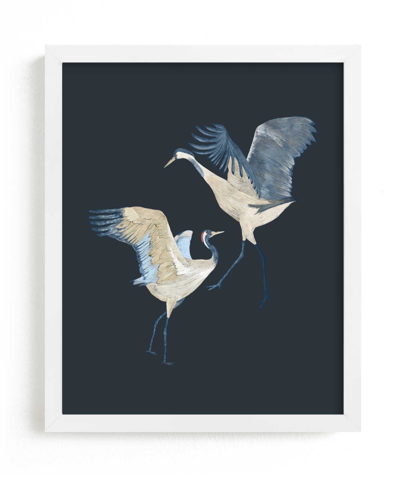 "Crane dance" - Limited Edition Art Print by Nina Leth in beautiful frame options and a variety of sizes.