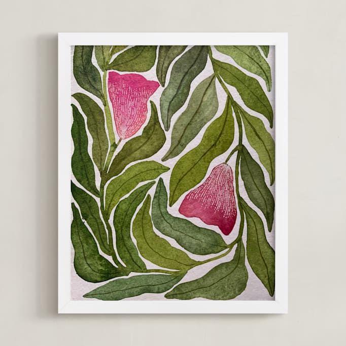 "Seeking balance" - Art Print in Forest Green by Rushmi - Framed