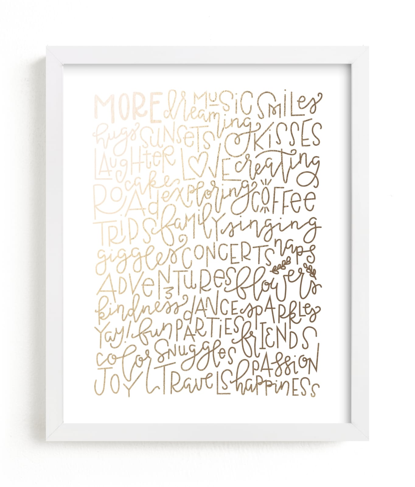 "More" - Foil-pressed Giftable Art Print by Olivia Goree in beautiful frame options and a variety of sizes.