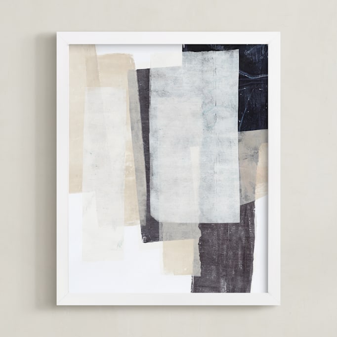 "History Repeats" - Art Print in Sand by Jennifer Daily - Framed