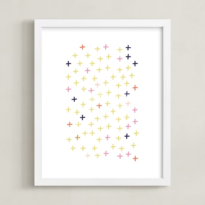 "Think positive" - Art Print in Sunshine by Stacey Meacham - Framed
