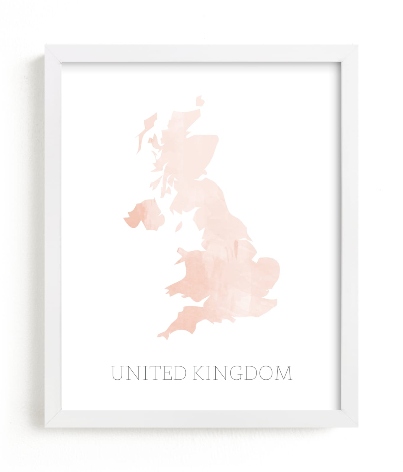Pink Watercolour Britain Map
