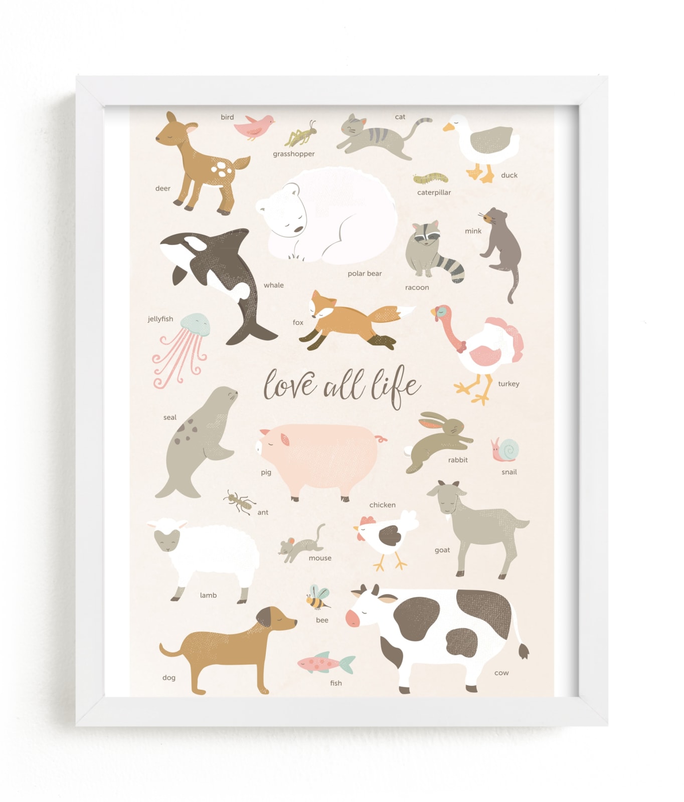 "love all life" - Art Print by peetie design in beautiful frame options and a variety of sizes.