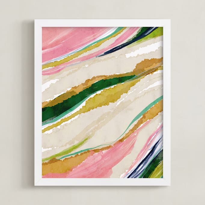 "Rainbow Ribbons" by Britt Mills in beautiful frame options and a variety of sizes.
