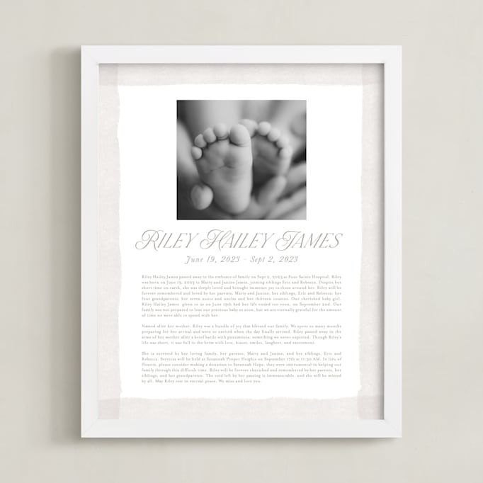 "Brush Stroke Obituary Print" - Memorial Obituary Prints by Jackie Crawford in beautiful frame options and a variety of sizes.