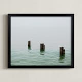 "Three in the sea" - Art Print in Sea Grey by Johanna Phillips Huuva - Framed