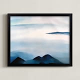 "Pristine Snowscape" - Art Print in Saphire by Roopali - Framed