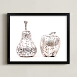 "Silver Fruit" - Art Print in Silver & White by Katrina Leandro - Framed