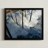 "Crashing Wave" - Art Print in Ocean Blue by AJD - Framed