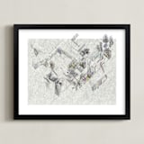 "Ginza, Tokyo Abstraction" - Art Print in Hued Yellows and Reds by Johnathon Smith - Framed