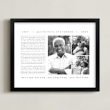 "Minimalist Obituary Print" - Custom Print in White by Jennifer Postorino - Framed