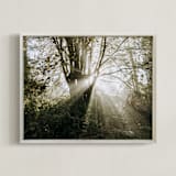 "Foggy Treehouse" - Art Print in Golden Orange by Katie Buckman - Framed