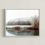 "The River laid dreaming" - Art Print in Dusty Jade by Eva Marion - Framed