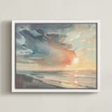 "Take Off Your Cloud, Stay A While" - Art Print in Blush by Khara Ledonne - Framed Canvas