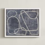 "Squiggles" - Art Print in Blue Grey by Camille Pietrow - Framed Canvas