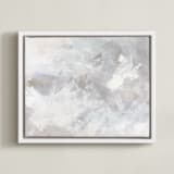 "Melody in White" - Art Print in white grey by Teodora Guererra - Framed Canvas