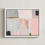 "atmospheric" - Art Print in Apricot by Amy Gray - Framed Canvas