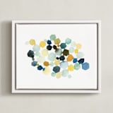 "Hexagon Cluster II" - Art Print in Yellow by Yao Cheng Design - Framed Canvas