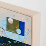 "Circle Back to Square One" - Art Print in Cobalt by Keren Toledano - Frame Close-up