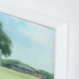 "Two Silos" - Art Print in Sky Blue by Amy Hall - Frame Close-up