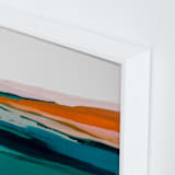 "Colorful Abstract Seascape" - Art Print in bright orange by Caryn Owen - Frame Close-up
