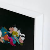 "Abstract Botanical Bouquet" - Art Print in Black by Caryn Owen - Frame Close-up