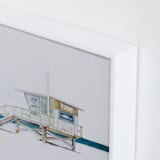 "Hermosa Beach Lifeguard Tower" - Art Print in Beige by Viktoria Eperjesi - Frame Close-up