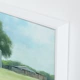 "Two Silos" - Art Print in Sky Blue by Amy Hall - Frame Close-up