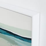"Foggy Seascape" - Art Print in Deep Turquoise Blue by Caryn Owen - Frame Close-up